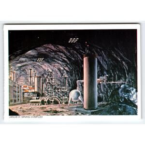 Star Trek 1977 Janus VI Mining Complex Chrome Postcard Paramount